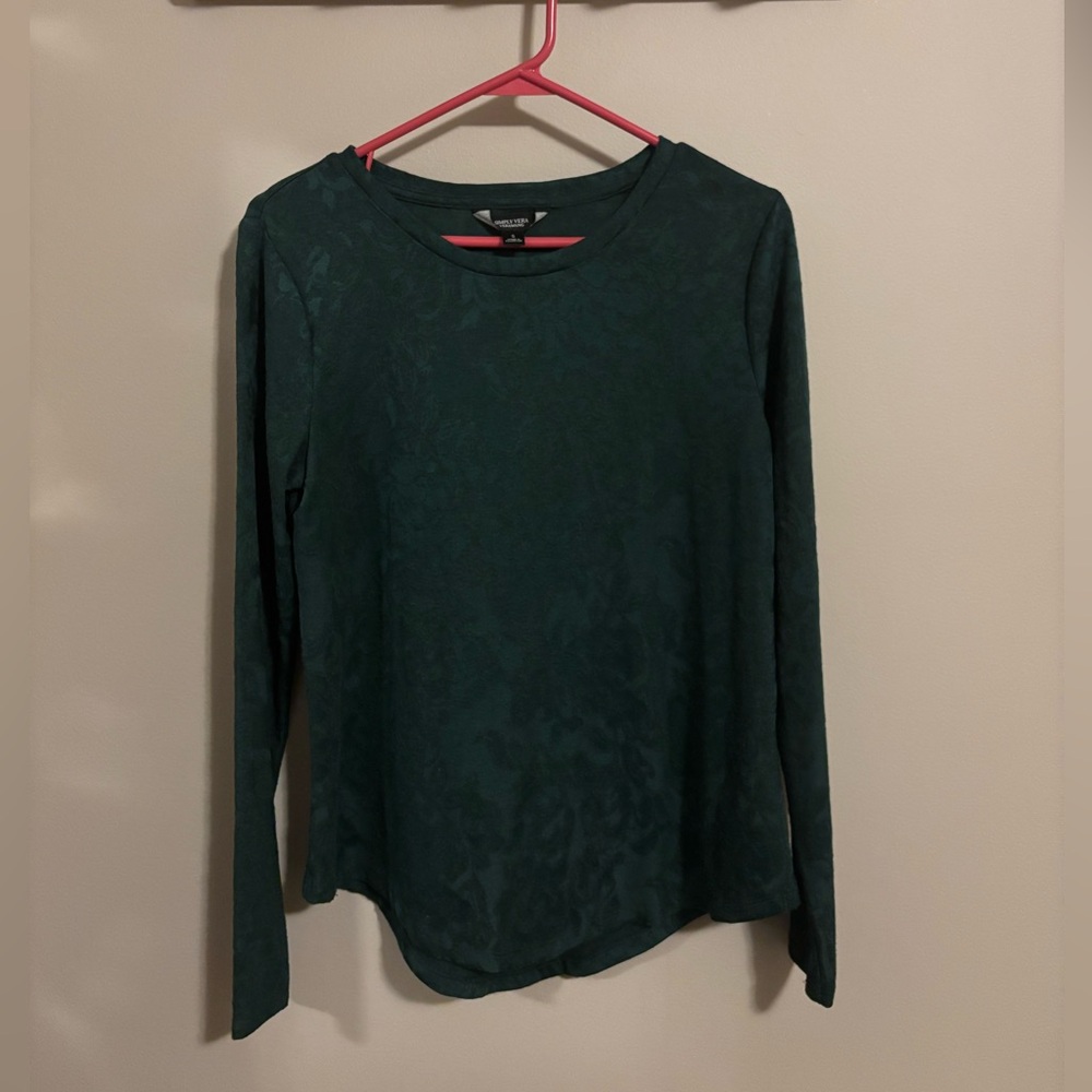 Women’s Green Simply Vera Wang Long Sleeve Top
